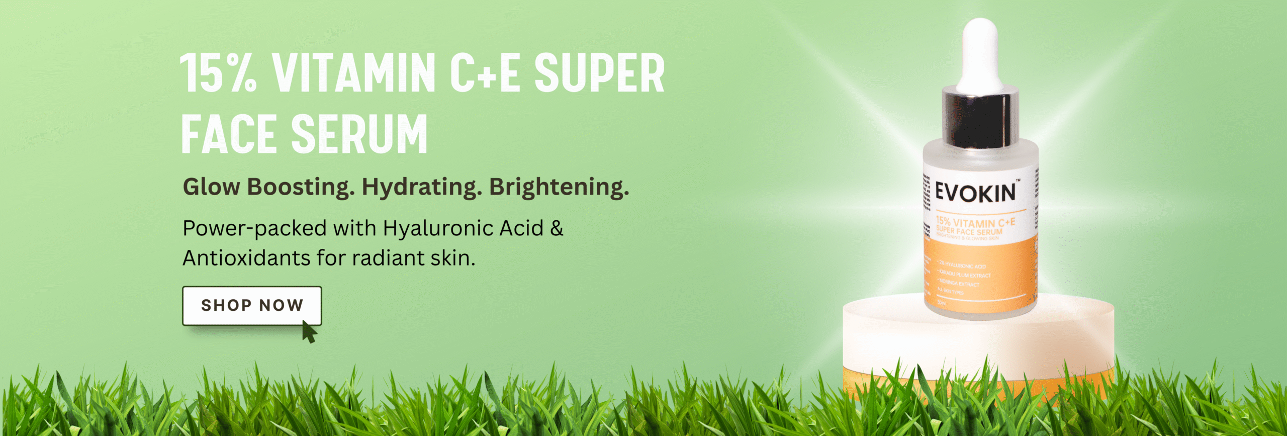 Green Elegant Natural Skincare Product Showcase Promotion Banner